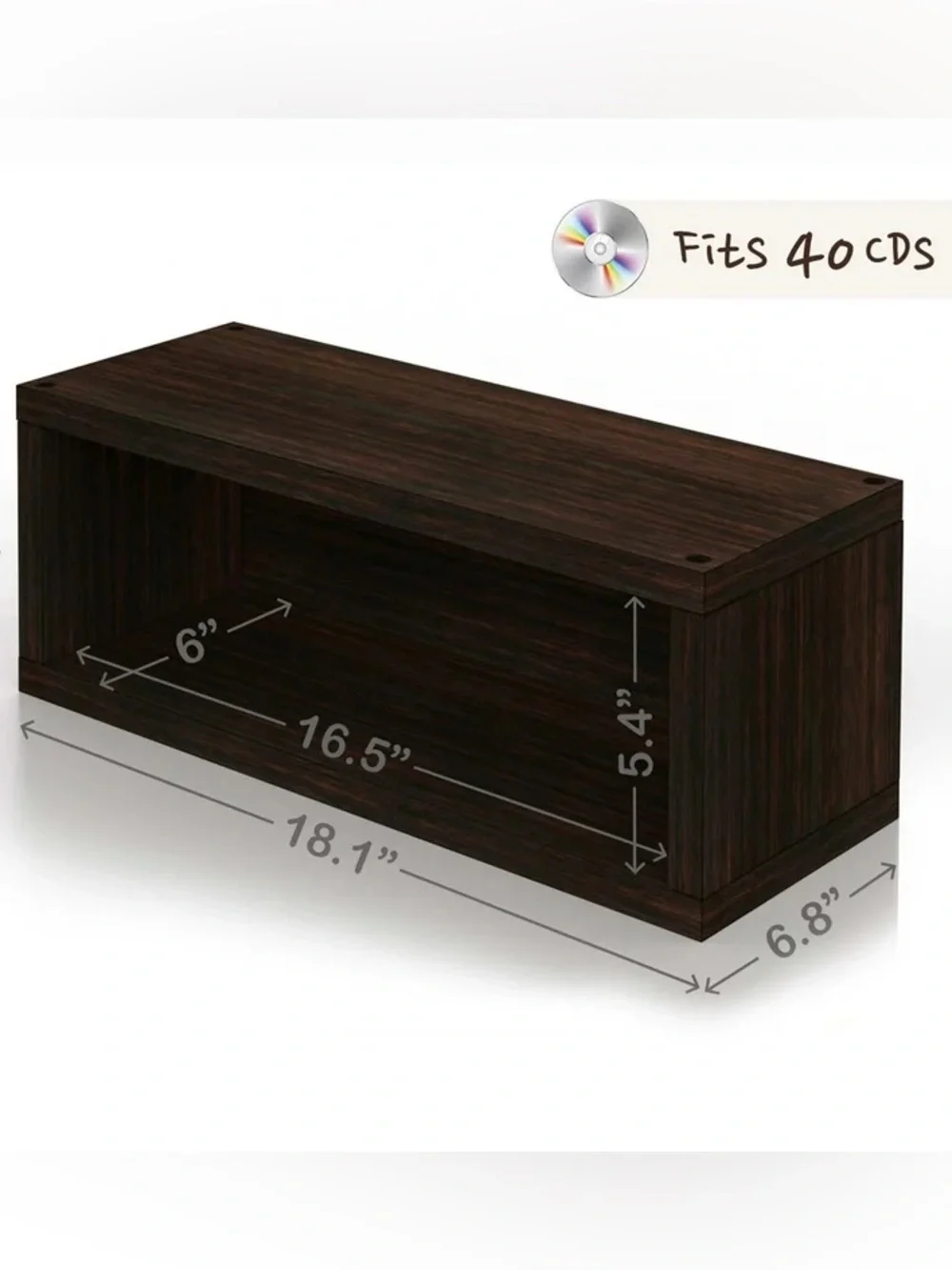 Wooden CD Shelf - New